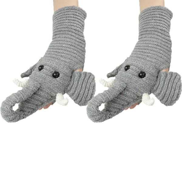 3D Tecknad Djur Elefant Stickad Scarf Handskar Golvstrumpor Kreativ Födelsedag Thanksgiving Halloween Julklappar
