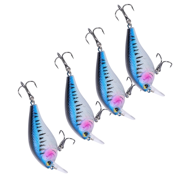 4st Artificiell Simulering Plast Minnow Crank Rock Lockbete Fisketillbehör4#