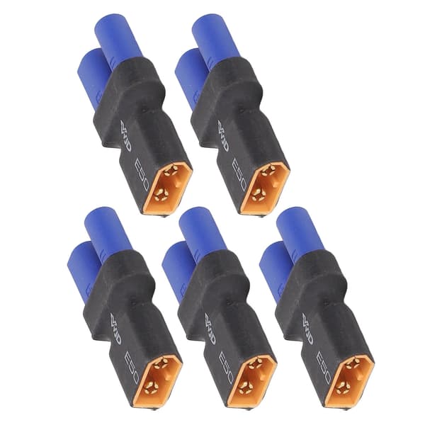 5 st EC5 till XT60 Adapter Gummi Plast Koppar Robust Exakt Hög Säkerhet EC5 till Hane Adapter för RC Bil Flygplan Båt