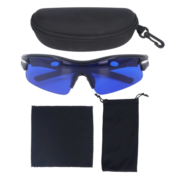 Ball Finder Sportsbriller UV-beskyttelse Bærbare sykkelbriller med brillerklut og oppbevaringsveske for utendørssport 9002F Svart