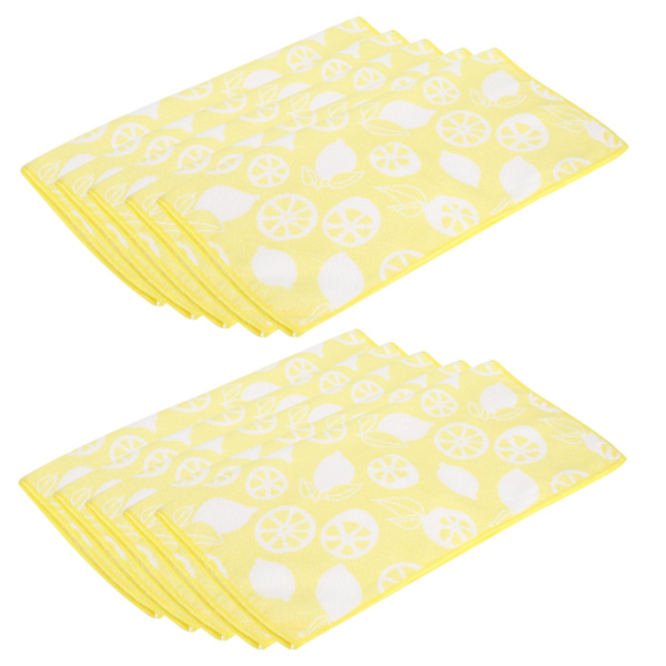 10 stk 40x40cm frukt mønster reaktivt trykt håndkle superabsorberende mikrofiberhåndkle kjøkkenbruk