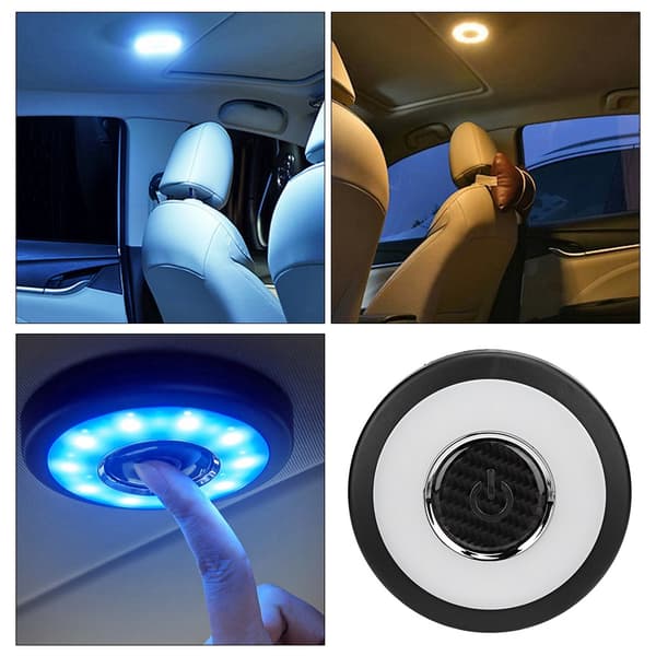 5V Universal Bil LED Lesing Taklys USB Lading Varm Hvit Isblå