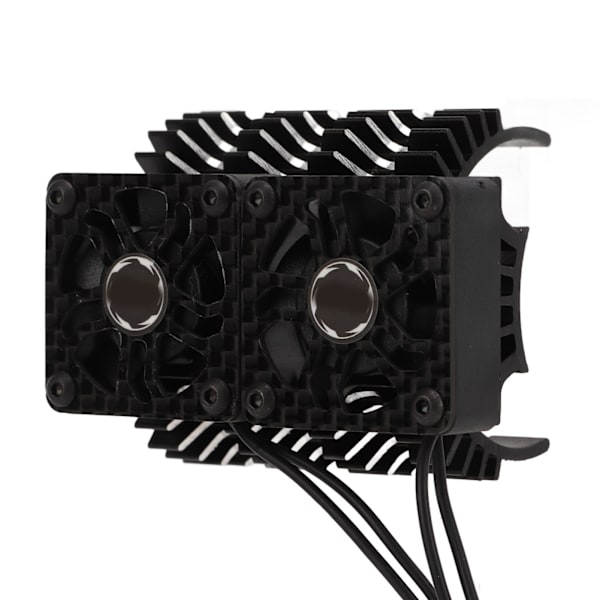 40‑42mm Børsteløs Motor Kjølevifte Dobbel Motor Kjøleribbe Radiator for 1/8 Fjernkontroll Bil Svart