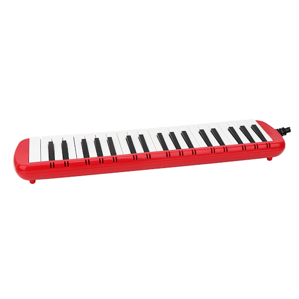 37 pianotangenter Melodica musikinstrument för nybörjare med bärväska (röd)