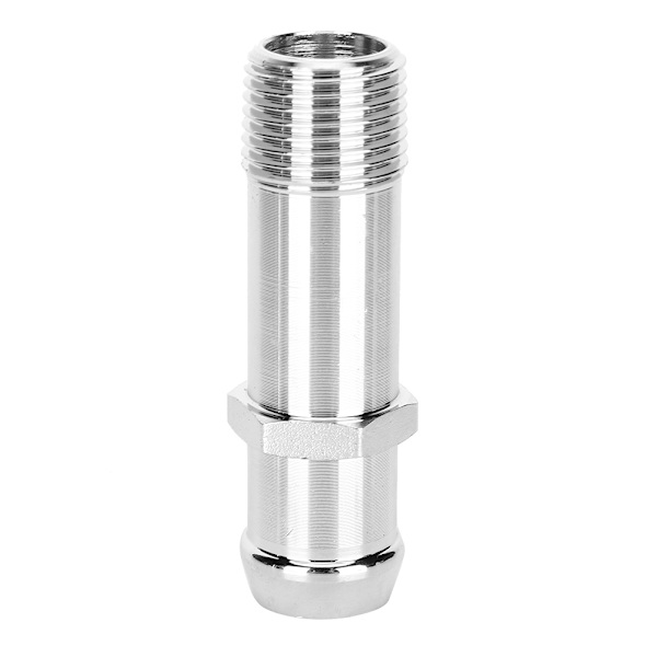Forkromet stål vandpumpe fitting varmelegeme slange 1/2in NPT til 3/4in Barb SBC BBC Passer til Chevrolet