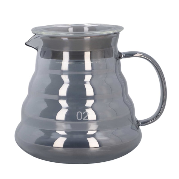 Elektropläterad grå kaffekanna i hög borosilikatglas, handkaffeserveringskanna för hem och butik, 500 ml