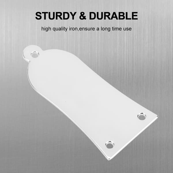 3 hål metall truss rod skydd med skruvar gitarr bas ersättning (silver)