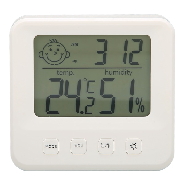 Indoor Temperature Humidity Monitor Smile Display High Accuracy Reading Digital Hygrometer with 45 Degree Foldable Stand