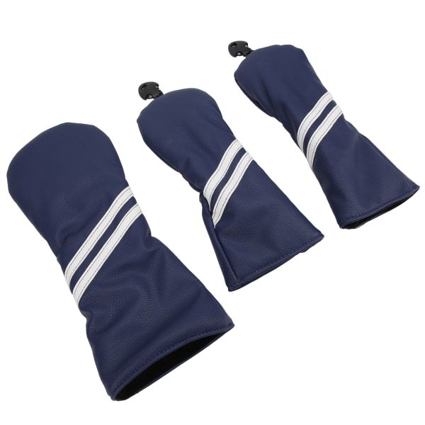 Golf Wood Headcover Cover Set Stripes Cue Headcovers Golf Club Head Covers til DriverBlue