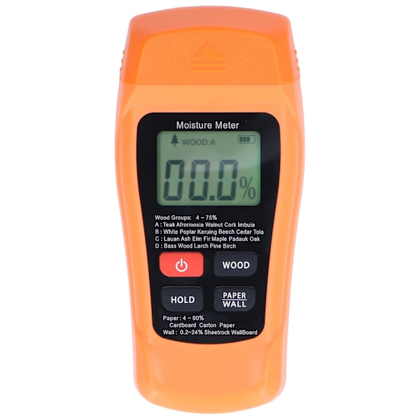 MT18 Digital fuktdetektor med bakgrundsbelyst LCD-display för träbyggnadsmaterial papper golv