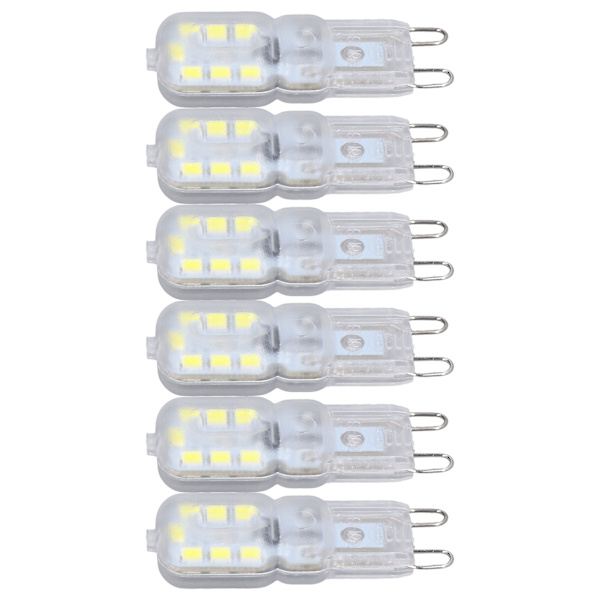 G9 pære dæmpbar øjenbeskyttelse energibesparende 14 LED'er 3W lyspære til lysekrone bordlampe 6 stk varmt lys 220V