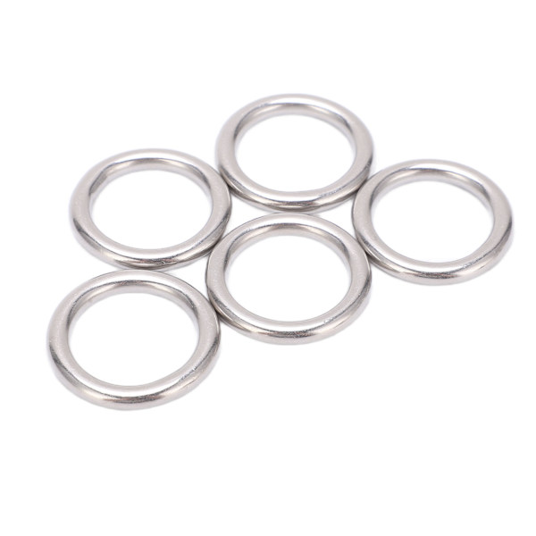 5 stk. 304 Rustfritt Stål Runde O-Ringer Flerbruks Sømløs Sveiset Metall O-Ring for Seiling Dykking 5x25mm
