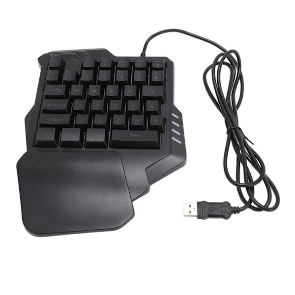 Enhandsspeltangentbord 35 tangenter Bärbar speltangentbord Bakgrundsbelysning Gamingtangentbord Ergonomisk spelkontroll för Windows 7 8 10 PC