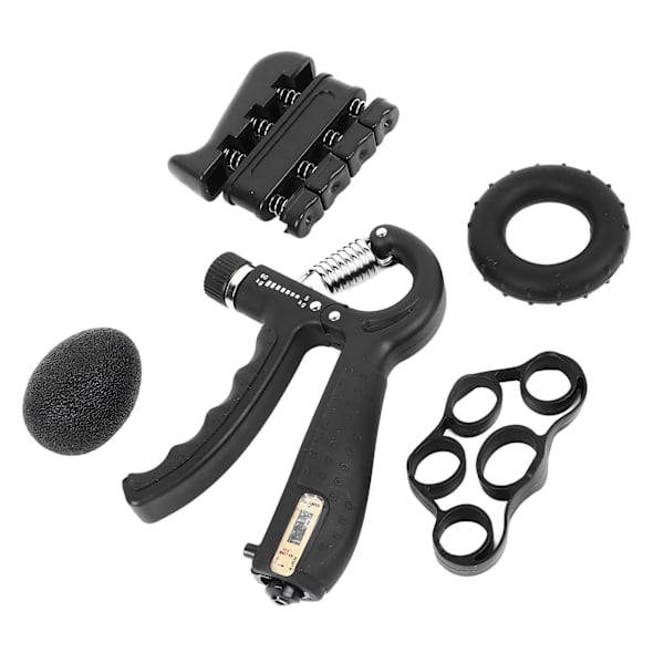 5 stk. Grip Strengthener Trainer Kit Håndtreningsball Finger Trainer Bærbar Håndgrep Treningssett for Hjemmekontor