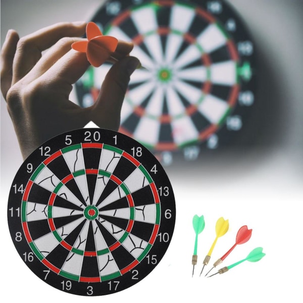 Tvåsidig darttavla darttavla för vuxna Två sidor flockande darttavla darttavla tillbehör