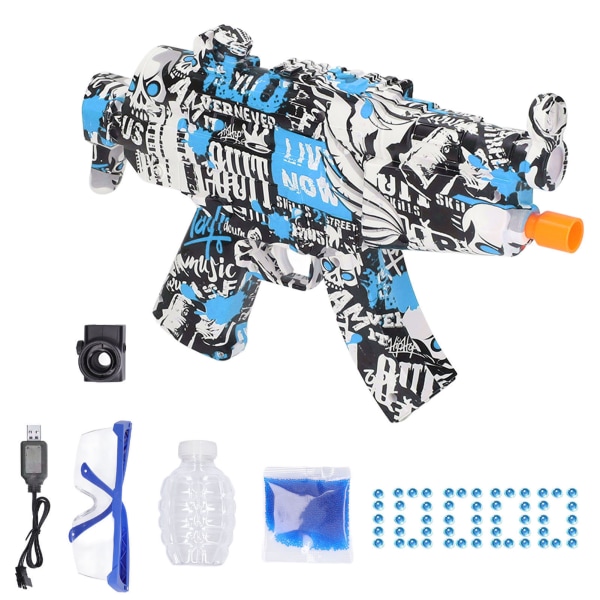 Elektrisk vandskydelegetøj Automatisk vandboldskydespil til over 14 år Børn Børn Drenge Graffiti Blå 10000 Gelbold