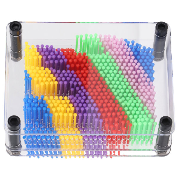 3D Pin Art Toy Färgglad Plast Pin Art Board 3D Needle Art Leksak för barn Barn Present Vit bakgrund
