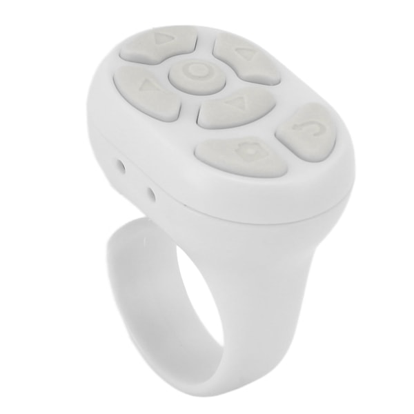 Fjernkontroll Scrolling Ring Bluetooth 5.3 APP Page Turner Kamerautløser Fjernkontroll Selfie-knappklikker med ladeveske for mobiltelefon Hvit