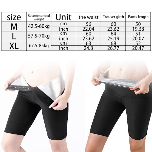2 i 1 badstuebukser for kvinner for trening Vekttap slankebukser Treningstights badstue joggebukser