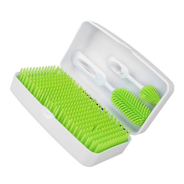 Tørkerack for babyflasker, flaske- og smokkbørster, sammenleggbar, ventilert, silikon