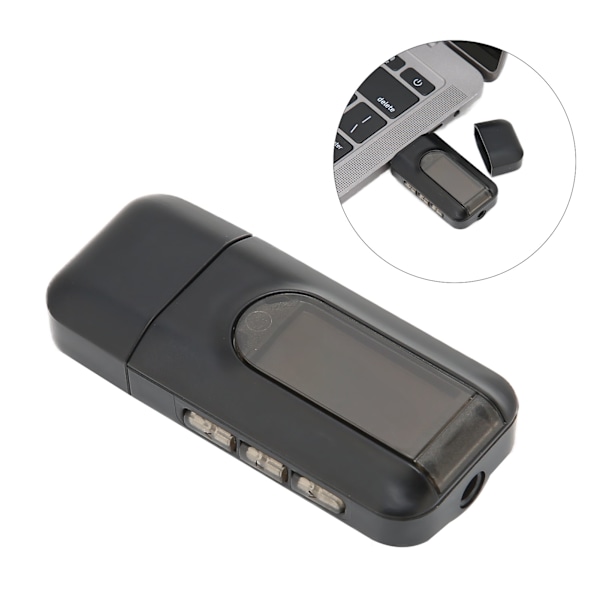 2 i 1 Bluetooth Adapter USB Trådløs Bluetooth Sender Modtager med LED Display til Bil Hjemme Audio System
