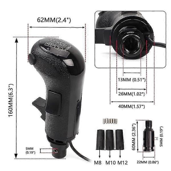 PC USB Høj-Lav Gear Simulator Gearknop til G29 G27 G25 TH8A USB Gearknop til ETS2 HB043 Black