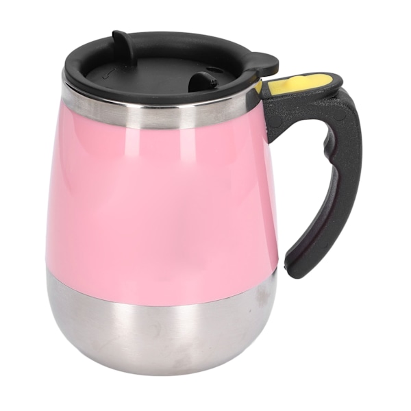 Självrörande mugg Automatisk blandning Magnetisk mugg Rostfritt stål Kaffe kopp för drycker Te Varm choklad MjölkRosa