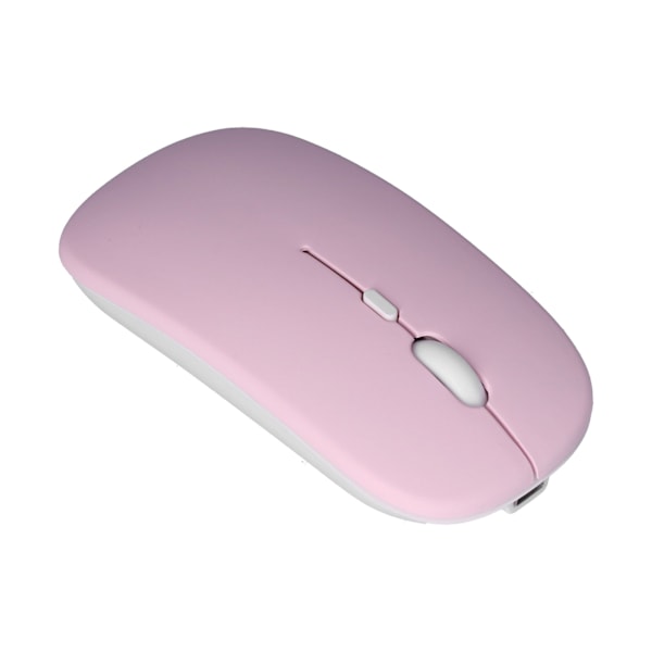 Trådlös Mus Uppladdningsbar DualMode 2.4G Ergonomisk Tyst Optisk Datortillbehör (Rosa)