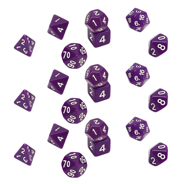 21st multi set Vattentätt Säkert Praktiskt Pussel Bordsspel Polyhedral Tärningssats Lila