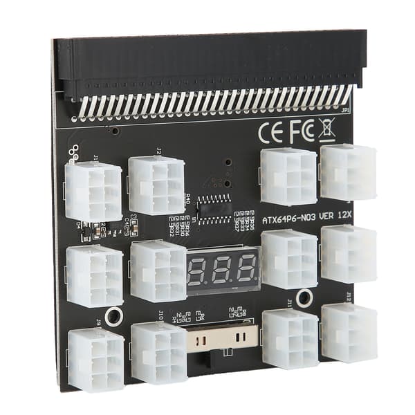 12-positions strømfordelingskortadapter 12V sort bundkort breakout-modul