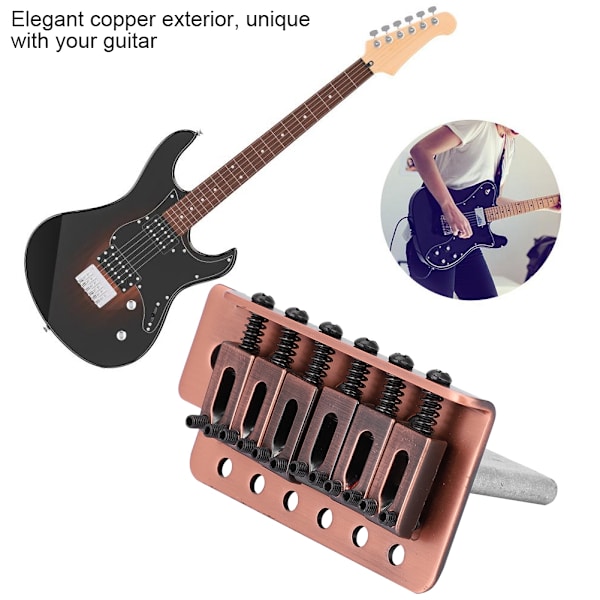 6-strengs elektrisk gitar tremolo brosystem for ST gitar kobber rød farge