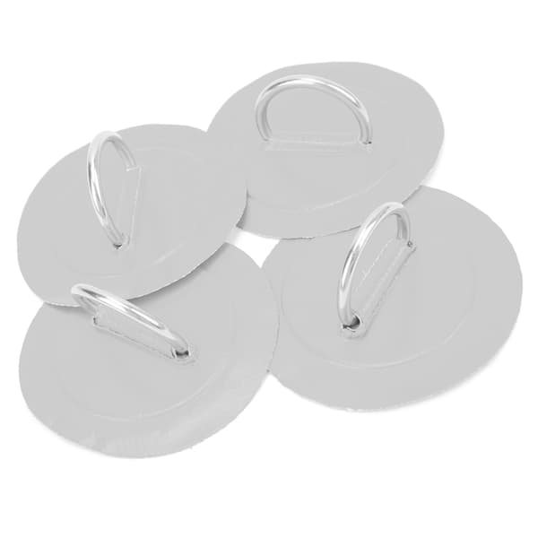 4 stk Oppblåsbar Båt DRing Pad Patch PVC Slitesterk Marine Rustfritt Stål Fast Spenne (Grå)