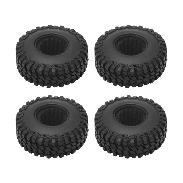 4 stk RC-dekk Gummisvart Sterk demping Fjernkontroll bildekk med antisklimuttere for Axial SCX24 1/24 RC-bil