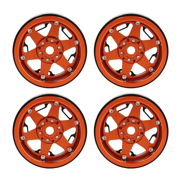 4 st 2,2 tum Aluminiumlegering RC Hjulnav Universal Ersättningsnav för 1/10 RC Simuleringskrypare Orange