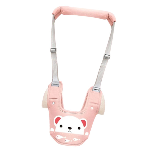 Toddler Walking Harness Mjuk Andningsbar Bomull Säker Spänne Väst Stil Toddler Walker för Hem Trädgård Utomhus Rosa