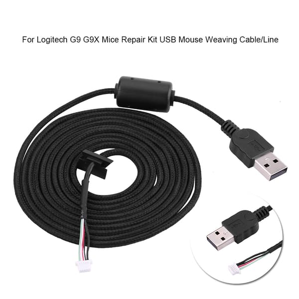 2 meter USB Muse Ledning Kabel Udskiftning Reparations Tilbehør Til Logitech G9/G9X Gaming Mus