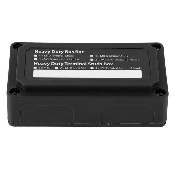 300A 48V DC Samleskinne Strømfordelingsboks 4 Studs Universal til Bil Båd RV Skib Sort