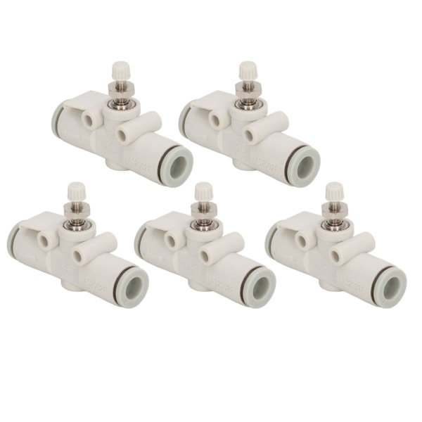 5 stk. rørspjældventil trykbestandig PVC In Line lige luftstrømsreguleringsfitting til 6 mm OD-rør
