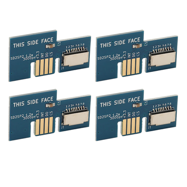Konsol Micro Storage Card Adapter Spilkonsol Hukommelseskortlæser til GC SD2SP2 SDLoad SDL 4stk Blå