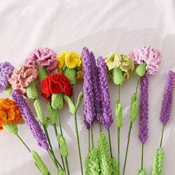 Blommor Handvävda Ull Simulering Blombukett Nejlikor Dekoration