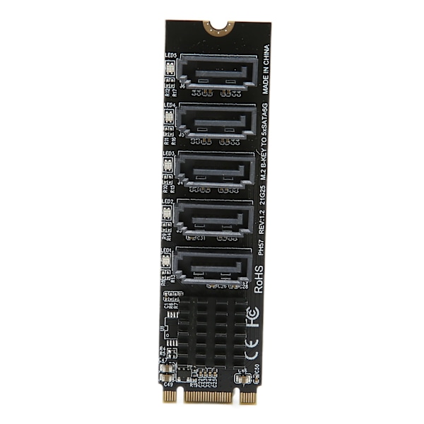 Muunninadapterikortti M.2 NGFF BKEY SATA - 5-porttinen 6 Gbps vakaa laajennuskortti
