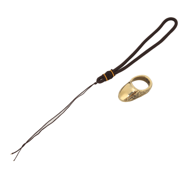 Bågskytte Tumring Handgjord Graveringsmönster Mässing Fingerskydd Tumskyddsring med Anti-förlorad Rep för Utomhus Bågskytte Jakt 20mm
