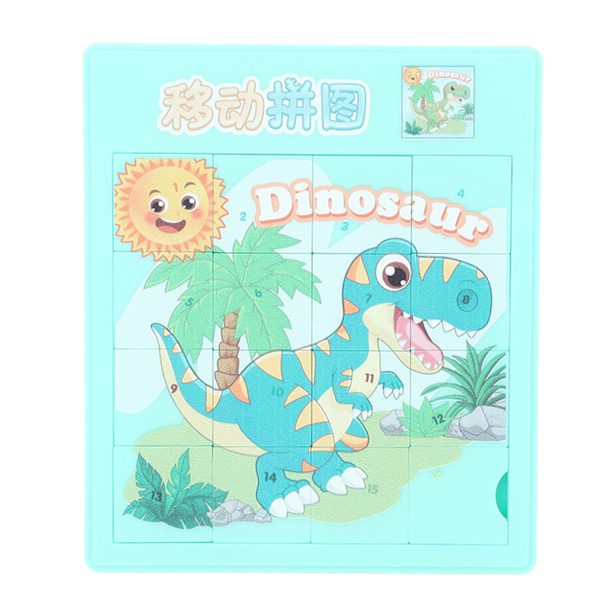Barn Labyrint Pussel Pedagogisk Tecknad Dinosaurie 2 i 1 Labyrint Pussel Leksaker Tanketräning Leksak för Barn Grön