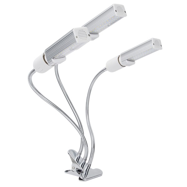 3-pääinen LED-kasvikasvuvalo E27 USB-pidike Kasvien kasvatusvalo puutarhaan Ulkovalkoinen valo