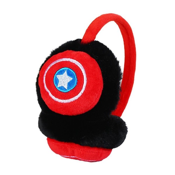 Barn Pojkar Flickor Superhjälte Tecknad Plysch Öronkåpa Vinter Varm Utomhus Mjuk Öronvärmare Present Captain America