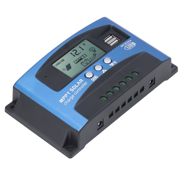 12V 24V Solcelle Laderegulator MPPT Fotovoltaisk Panel Oplader LED Intelligent Gadebelysningsregulator 60A