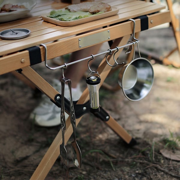Campingbord Side Stativ Campingbord Side Henger Utendørs Piknik Grillbar Bærbar Stativ Tilbehør