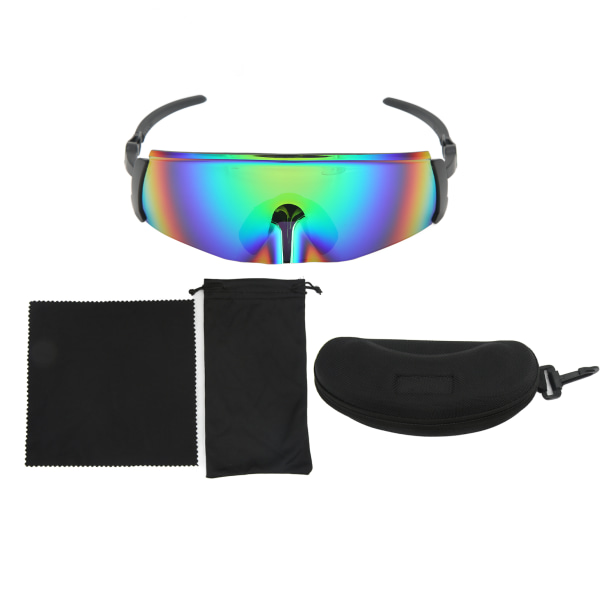 Sportsolglasögon PC-lins Lättvikt Slagtålig UV-skydd Ergonomiskt cykelglasögon för utomhusbruk svart och grönt