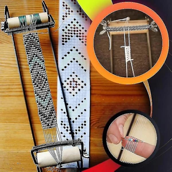 DIY Vävpärlor Vävstolssats för Smycken Armband Handgjord Stickmaskin Trälegering Material
