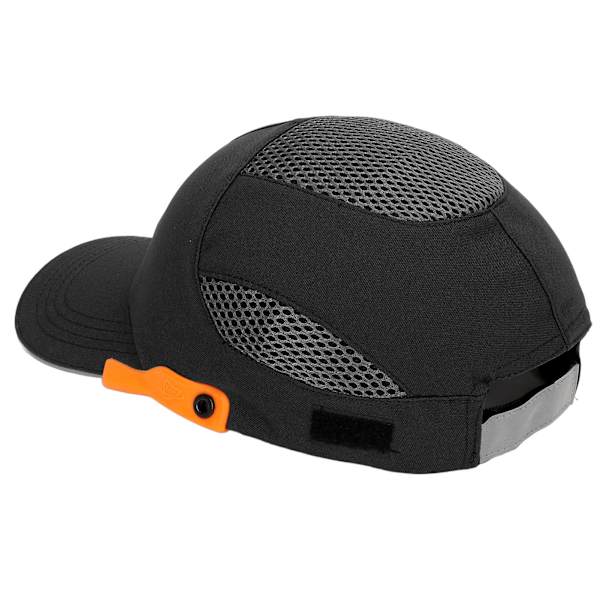 Stötskydd Baseball Hjälm med Topp Andningsbar Skyddande Justerbar för Sport Arbete Svart med Orange Kant